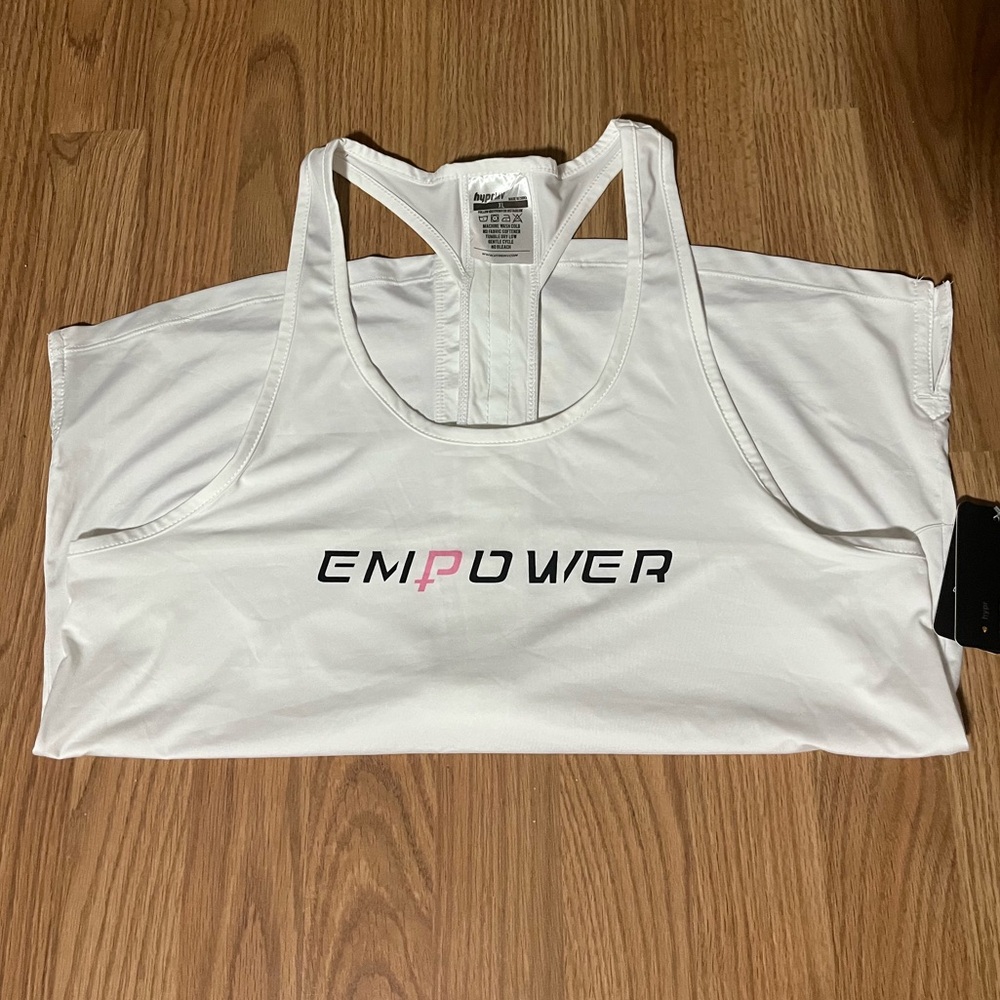 Empower Women’s White Tank Top